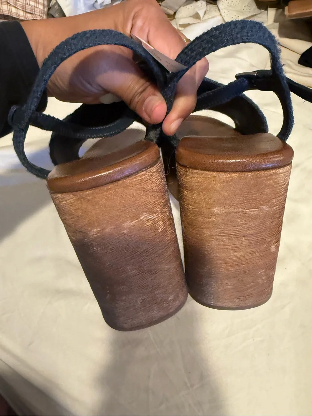 Jeffrey Campbell On Deck Wooden Wedge Platform Sandals